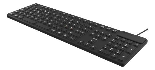 CoreParts rubberized keyboard, silicone, IP68, USB. 105 keys. Black Pan Nordic. It's spill and dustproof. - W125456715