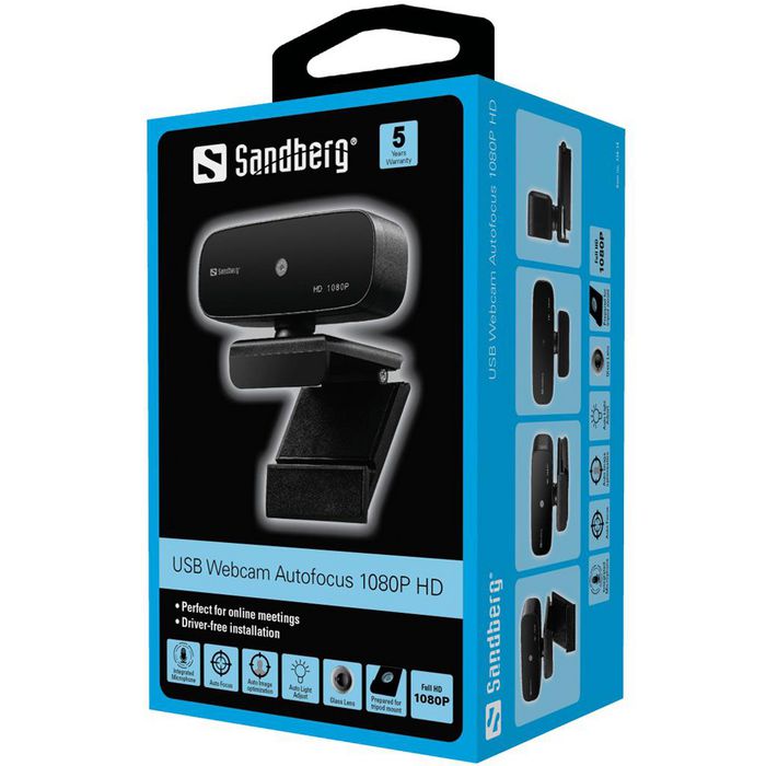 sandberg usb webcam autofocus 1080p hd