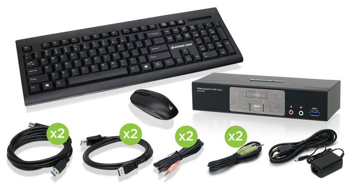 IOGEAR 4096x2160 @ 60Hz, DP, USB, 3.5mm, DC 5.3V - W125660570