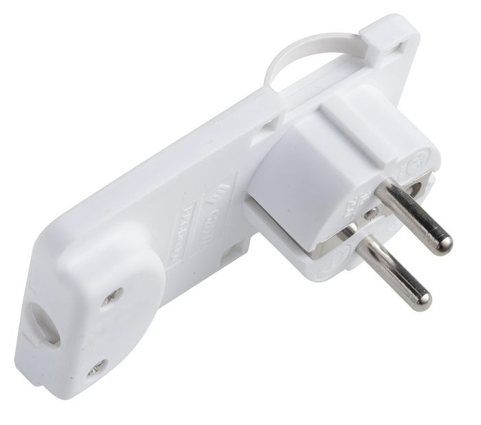 MicroConnect Schuko Angled Power Plug, Flat, White - W125876225