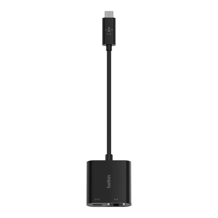 Belkin USB-C to Ethernet + Charge Adapter, 1000 Mbps, Black - W125878717