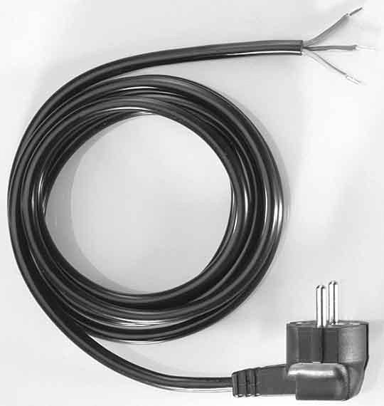 Bachmann Supply cable with earthing contact, PVC, 3 m, Black - W125898222