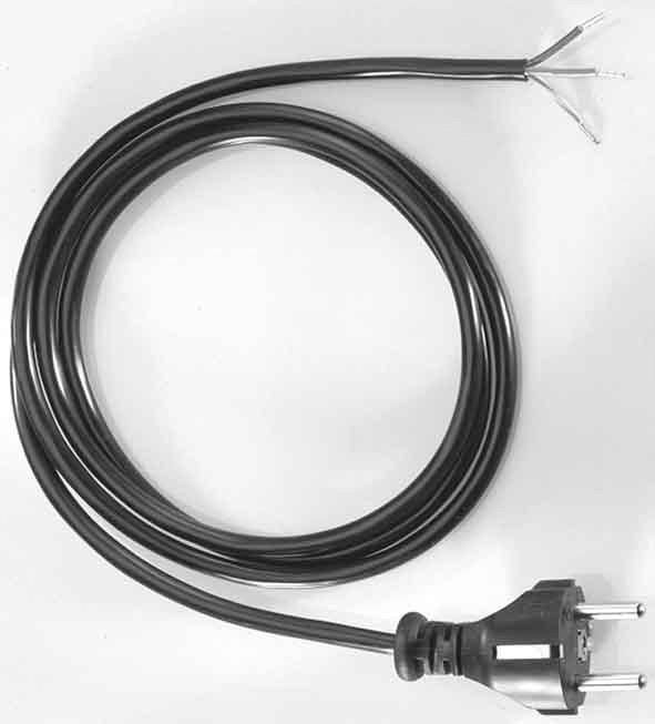 Bachmann Supply cable with earthing contact, PVC, 2 m, Black - W125898252