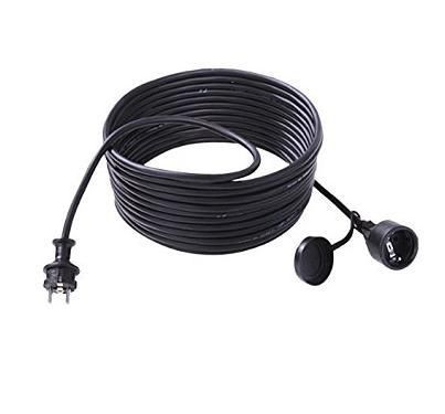 Bachmann Earthing contact extension cable, 16 A / 250 V, 10m, IP44, rubber / neoprene, black - W125898395