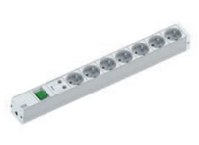 Bachmann 19" IT PDU Basic with overvoltage protection, 7x UTE socket outlet, Grey - W125898365