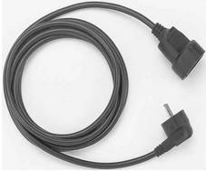 Bachmann Schuko Extension Cable, 16A/230VAC, 5m, H05VV­F 3G 1.50mm², PVC, black - W125898370