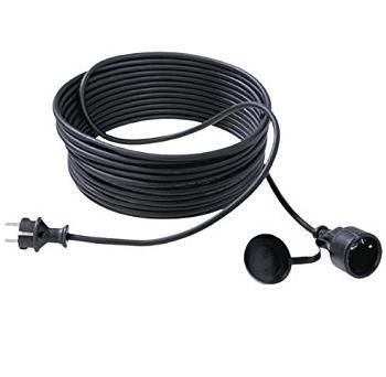 Bachmann Earthing contact extension cable, 16 A / 250 V, 10m, rubber, black - W125898394