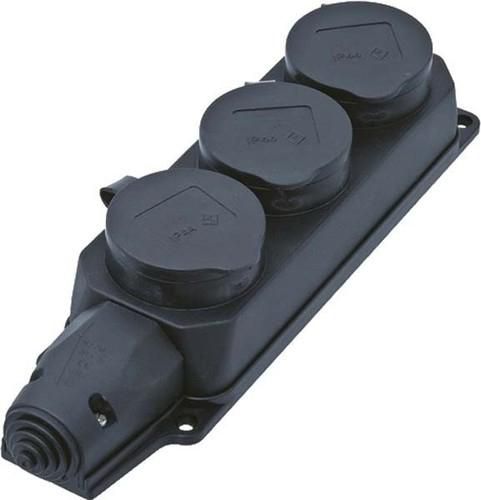 Bachmann 3-way earthing contact power strip with covers - W125898496