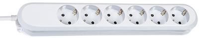 Bachmann SMART 6x earthing contact socket outlets, 5m H05VV-F 3G 1.50mm², 16A/3680W, white - W125898515