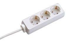 Bachmann 3 earthing contact socket outlets, 3m H05VV-F 3G 1.50mm², 16A/3680W, non child-proof, white - W125898533