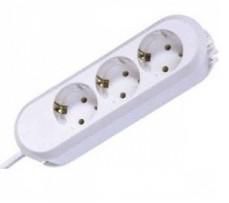Bachmann Earthing contact socket outlets, 3x Schuko, child-proof, 3m, white - W125898541