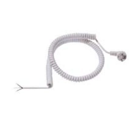 Bachmann Earthing contact spiral supply cable, 4m, PVC, white - W125898614