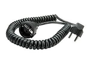 Bachmann Spiral extension cable with earthing contact plug, PVC, 2 m, Black - W125898617