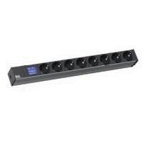 Bachmann BlueNet BN0500 - 8x socket outlets with earthing contacts, LCD, 2m cable, Black - W125898702