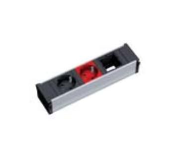 Bachmann 3-way, 1 x custom module + power socket outlets, black / red - W125899028