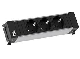 Bachmann Power strip with 3 socket outlets, 2 m, Black - W125899110