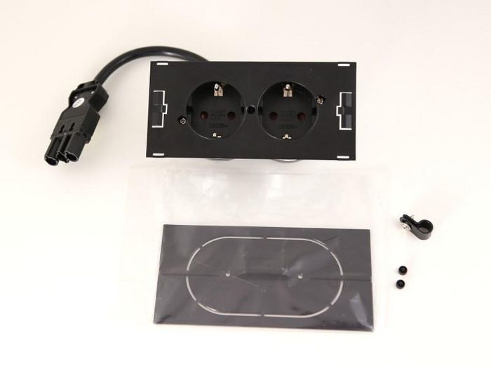 Bachmann 2 x Socket Outlets, Plastic, Black - W125899510