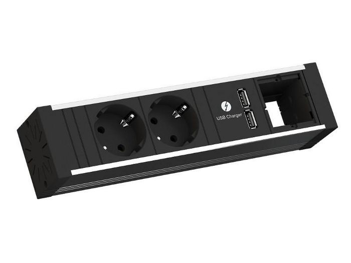 Bachmann VENID, 2x socket outlets with earthing contact (Schuko), 1x USB double charger (5.2V / 2.15A), 1x custom module - W125899622
