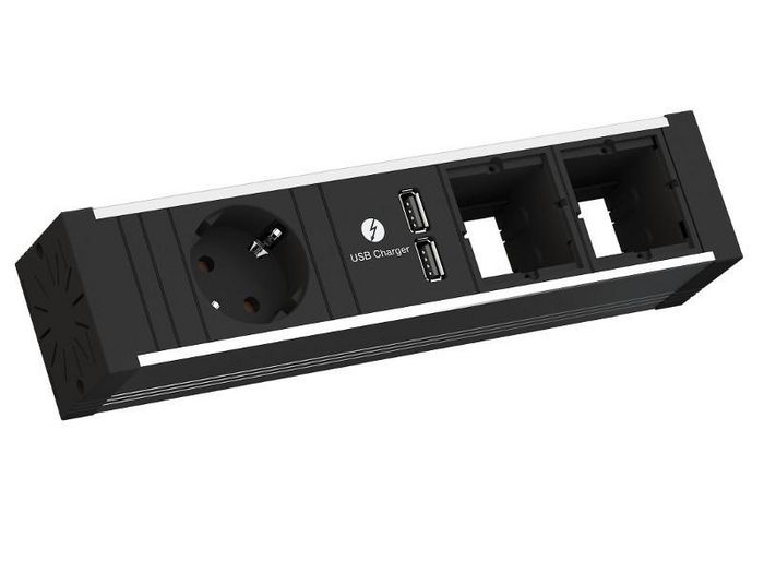 Bachmann VENID, 1x socket outlet with earthing contact (Schuko), 1x USB double charger (5.2V / 2.15A), 2x custom modules - W125899624