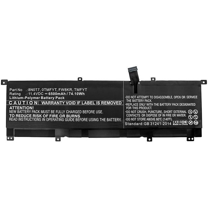 CoreParts Laptop Battery for Dell 68WH Li-ion 11.4V 6Ah, Dell, 5530 2-in-1, XPS 15 2-in-1, XPS 15 9575 - W125873156