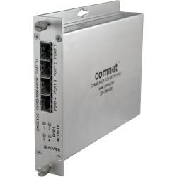 ComNet 4 Port 1000 Mbps Ethernet Unmanaged Switch, IEEE 802.3 Compliance, Plug-and-Play, Hot-Swappable, Electric Port Supports Auto-negotiation for Full Duplex or Half Duplex Data Throughput - W124747713
