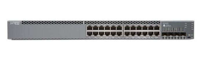Juniper 24-port 10/100/1000BASE-T with 4 SFP+ and 2 QSFP+ uplink ports (optics not included) and AC power supply - W125509369