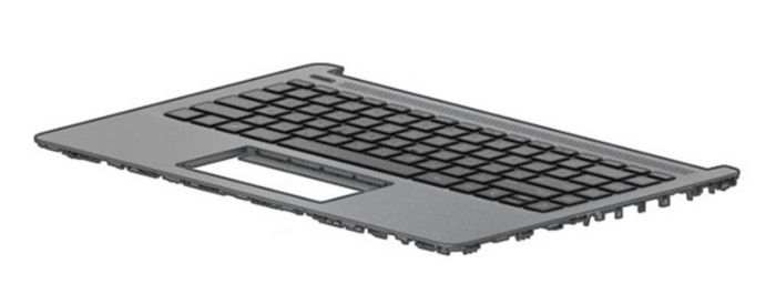 HP Keyboard/Top cover, Silver, without fingerprint reader, backlit - W125894167