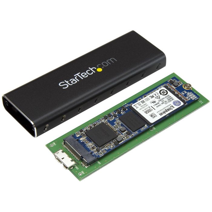 StarTech.com StarTech.com M.2 SSD Aluminum Enclosure to USB 3.0 (5Gbps) with UASP - M.2 NGFF SATA with B Key & B+M Key - External M.2 Portable Enclosure (SM2NGFFMBU33) - W124474934