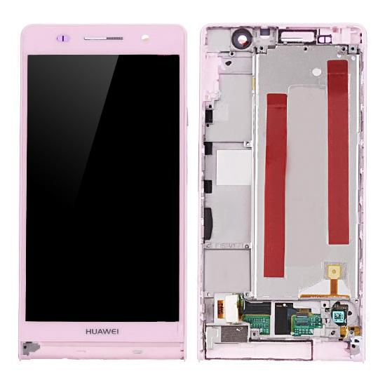 CoreParts Huawei Ascend P6 LCD Screen and Digitizer with Front Frame Assembly - Pink - W124565612