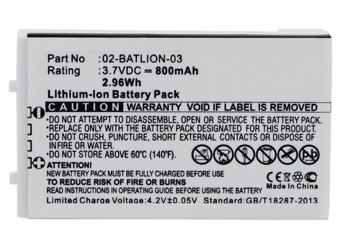 CoreParts Battery for Opticon Scanner 2.9Wh Li-ion 3.7V 800mAh White, OPL-7724, OPL-7734, OPL-9700, OPL-9712, OPL-9713, OPL-9723, ORBLIOP0012, OPL-9724, OPL-9725, OPL-9727, OPL-9728 - W124763001