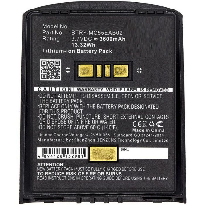 CoreParts Battery for ZEBRA Scanner 13.3Wh Li-ion 3.7V 3600mAh Black, MC55, MC5574, MC5590, MC55A, MC55A0, MC56, MC65, MC659, MC659B, MC67 - W124963101