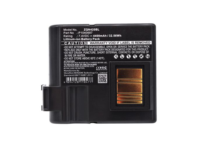 CoreParts Battery for Zebra Printer 32.56Wh Li-ion 7.4V 4400mAh Black, P1040687, P1050667-016 - W124363050