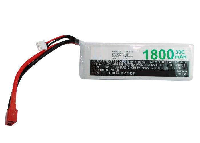 CoreParts Battery for Rc RC Hobby 13.32Wh Li-Pol 7.4V 1800mAh for Rc CS-LP1802C30RT - W124862748