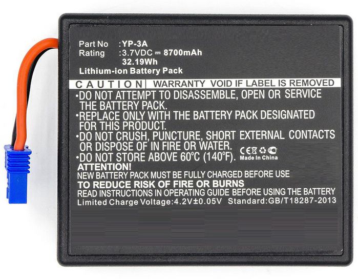 CoreParts Battery for Yuneec RC Hobby, 32.19Wh, Li-ion, 3.7V, 8700mAh - W124963172