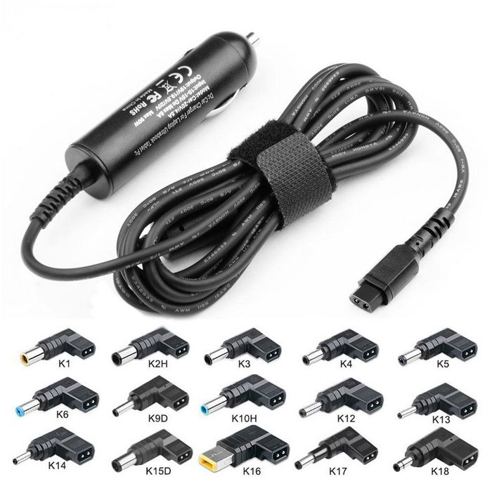 CoreParts Universal Car Adapter 90W with 15 different Plugs, One adapter to match them all. CoreParts offer compact, lightweight, and reliable Universal adapters for your Office, home, and car when you are on the go. These come with multi-plugs that ensure compatibility across all brands without the need for adjusting the voltage or power. Please check our datasheet with detailed info. about the number of plugs and compatibility with different models. - W125262641