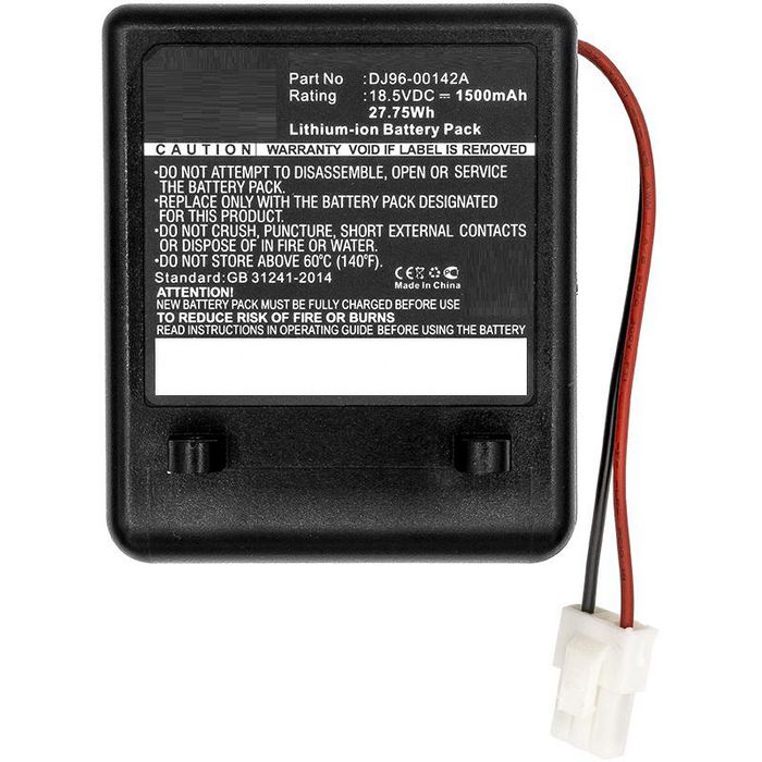 CoreParts Battery for Samsung Vacuum 27.75Wh 18.5V Li-ion 1500mAh Black, SS7550, SS7550m, SS7555, SSR200 - W124463394