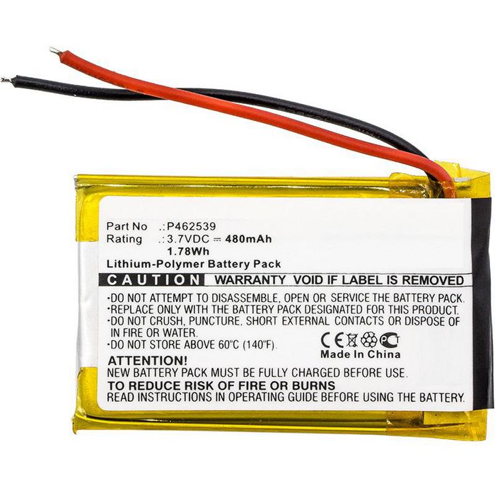 CoreParts Battery for Wireless Headset 1.77Wh Li-Pol 3.7V 480mAh Black, for Harman/Kardon SOHO - W124463399