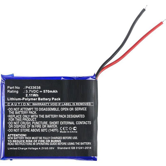 CoreParts Battery for Wireless Headset 2.10Wh Li-Pol 3.7V 570mAh Black, for Jbl Synchros E50BT - W124963253
