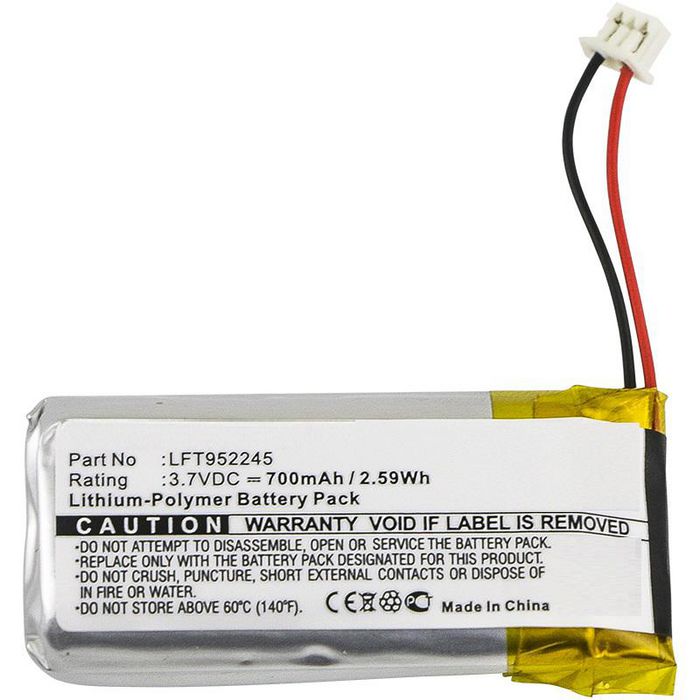CoreParts Battery for Wireless Headset 2.59Wh Li-Pol 3.7V 700mAh Black, for Stageclix Jack V3 Trasmitter, Jack V4 Transmitter - W124963266