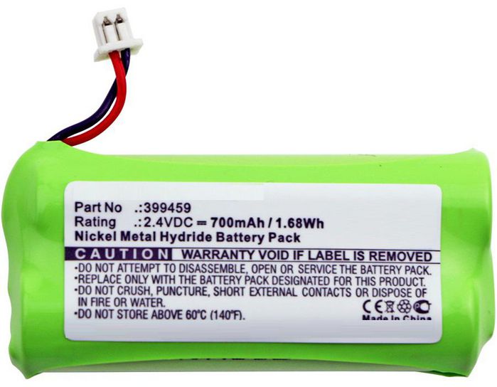 CoreParts Battery for Wireless Headset 1.68Wh Ni-Mh 2.4V 700mAh Green, for Stageclix Jack V2 Transmitter - W124763171