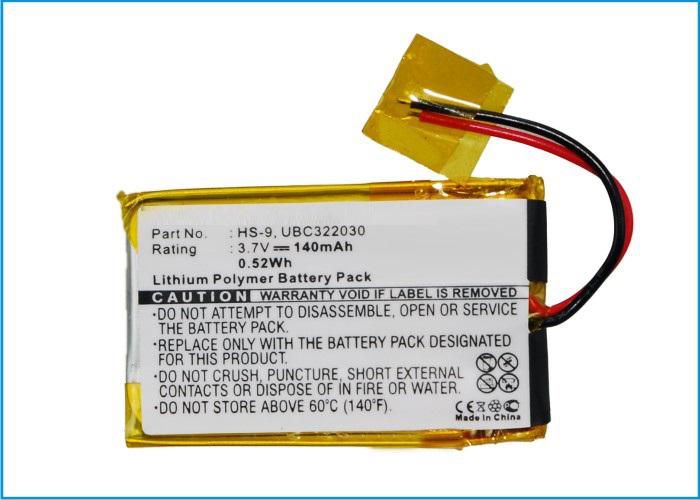 CoreParts Battery for Wireless Headset 0.5Wh Li-Pol 3.7V 140mAh Black, for Ultralife UBC32203 - W124463412