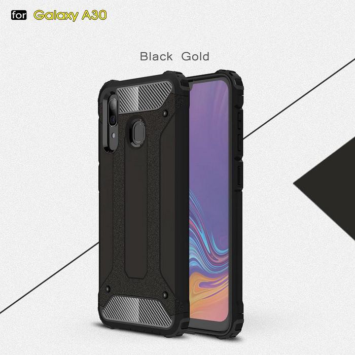 CoreParts Style 1- A20/A30 Black Cover Samsung Galaxy A20/A30 Shockproof Rugged Tire Armor Protective Case - W124664198