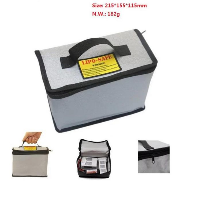 CoreParts Fireproof Battery Safebox LIPO Battery Bag Safety box for used batteries or exploding batteries - W124664323