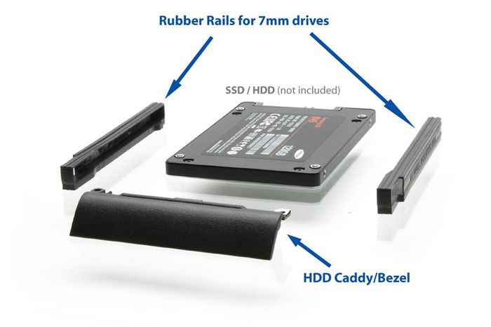 CoreParts Hdd Caddy Latitude E6330 7mm Fits SATA drives 7mm - W124859511
