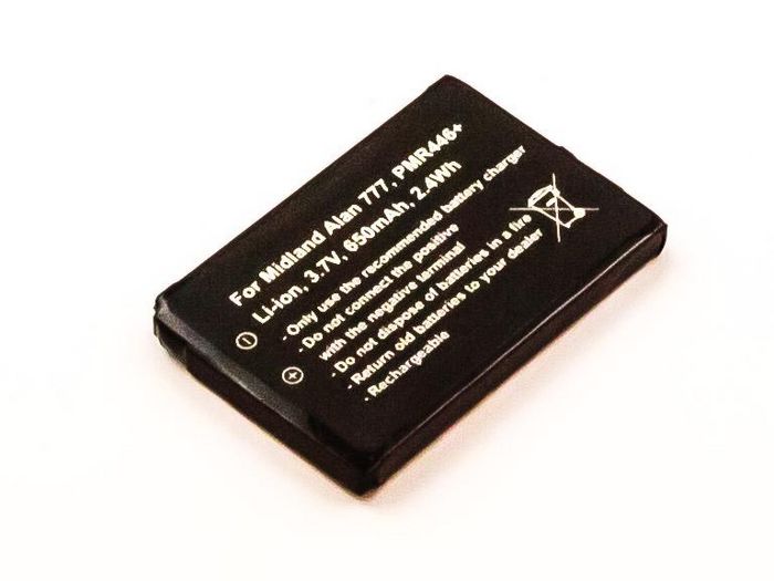 CoreParts Battery for Two Way Radio 2.4Wh Li-ion 3.7V 650mAh - W124462999