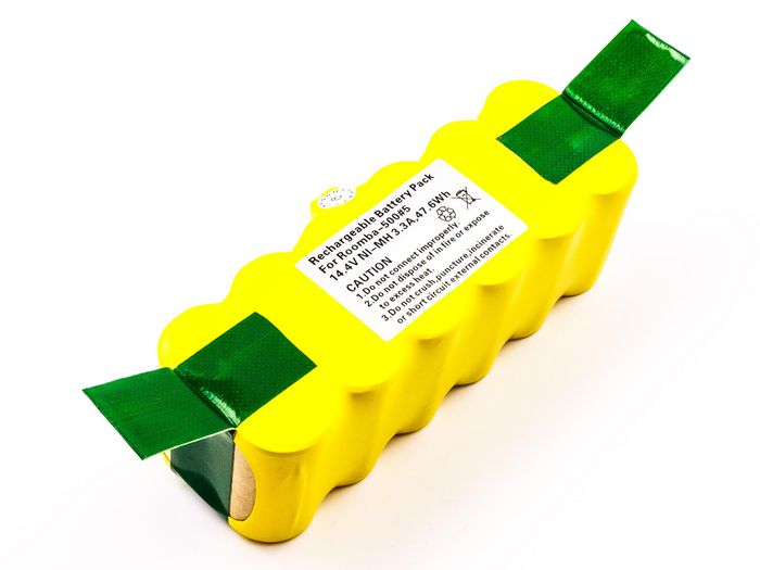 CoreParts Battery for iRobot Roomba 47.5WH Ni-Mh 14.4V 3300mAh Roomba 500, 600, 700, 800 Series, Discovery 800 Series, Scooba 450 - W125091654