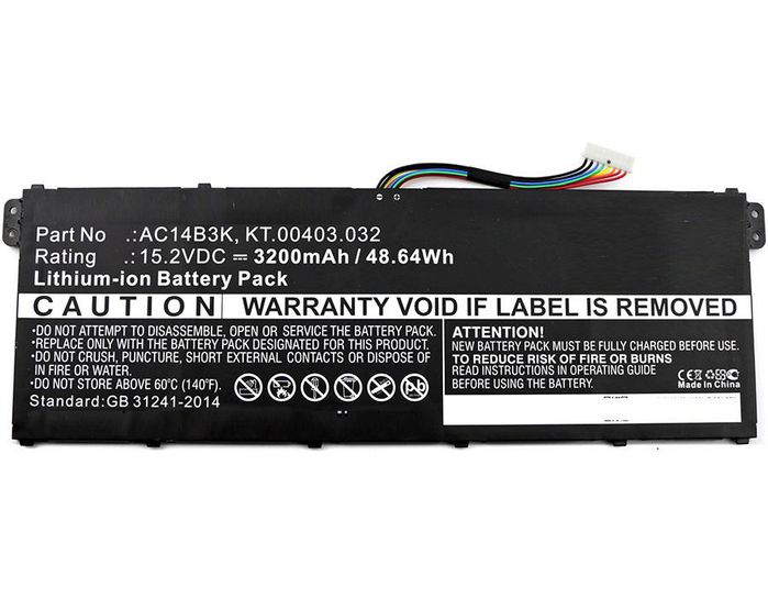 CoreParts Laptop Battery for Acer 49Wh Li-ion 15.2V 3200mAh Black, Aspire ES15, Aspire ES1-572, Aspire ES1-572-31LD, Aspire ES1-572-56BP - W124362801