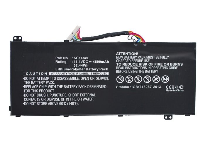 CoreParts Laptop Battery for Acer 52Wh Li-Pol 11.4V 4600mAh Black, Aspire V15 Nitro, Aspire VN7, Aspire VN7-571, Aspire VN7-571G, Aspire VN7 - W125326287