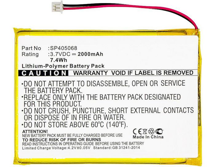 CoreParts Battery for Luvion BabyPhone 7.4Wh Li-Pol 3.7V 2000mAh Black, for Luvion Prestige Touch, SUPREME CONNECT - W124362835