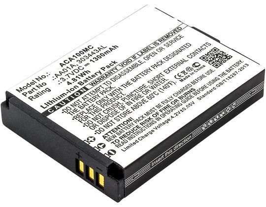 CoreParts Camera Battery for ActiveOn Camera, 1300 mAh, 4.8 Wh, 3.7 V, Li-ion - W124962929